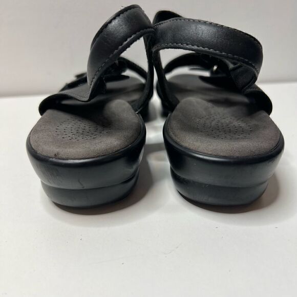 SAS Tripad Comfort Black Leather Sandals Womens Size 9.5 N Hook & Loop Closure - Picture 3 of 8